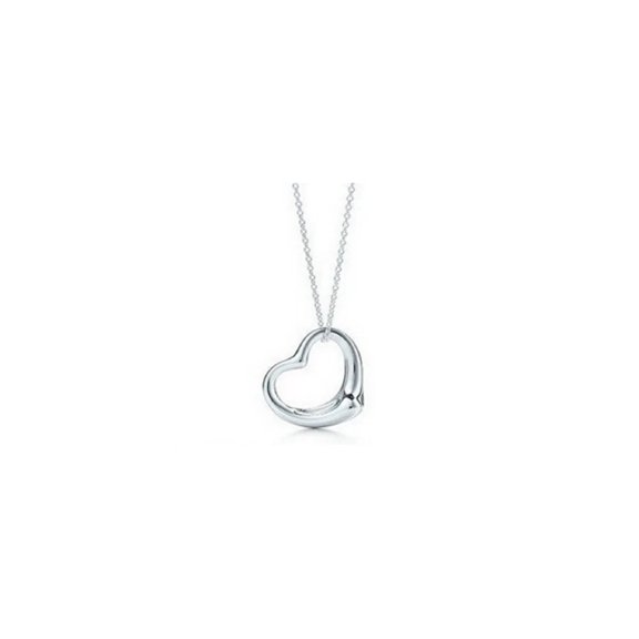 Sterling Silver Peach Heart Charm Necklace for Her