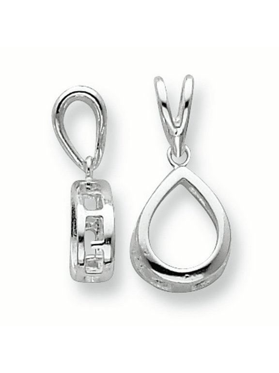 Sterling Silver Pear 10 x 7mm Loose Bail Pendant Setting