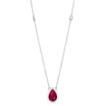 thumbnail image 1 of Sterling Silver Pear-Shaped Birthstone and White Topaz Station Necklace, 1 of 5