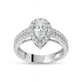 thumbnail image 1 of Sterling Silver Pear-Shaped White Cubic Zirconia Halo Ring, 1 of 4