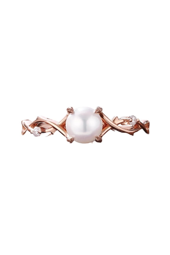 Sterling Silver Pearl Gemstone Ring For Women