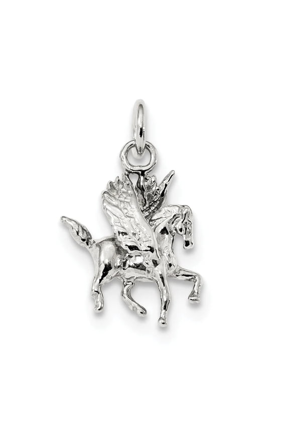 925 Sterling Silver Solid Polished Pegasus Charm 24x14mm Wide 5mm Thick Pendant Necklace for Women