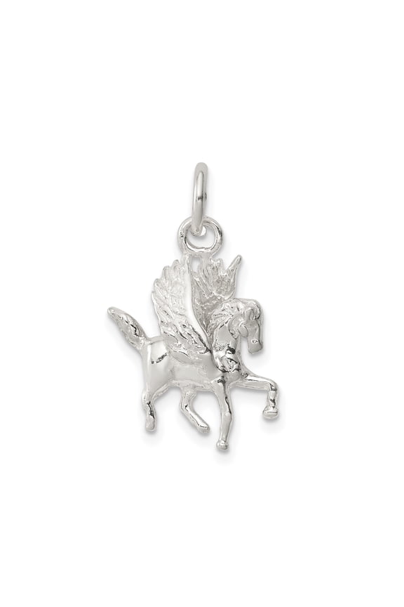 Sterling Silver Pegasus Pendant for Women or Unisex Wear, Winged Horse Charm Symbolizing Freedom and Imagination, Greek Mythology Fantasy Jewelry for Necklace or Bracelet