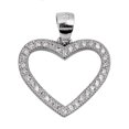 thumbnail image 1 of Sterling Silver Pendant Studded Heart Outline Clear Cubic Zirconia Charm Jewelry Female Unisex, 1 of 3