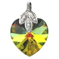 thumbnail image 1 of Sterling Silver Pendant w/ Yellow Heart Swarovski Crystal & Cubic Zirconia Stones, 1 in. (25 mm) tall, Rhodium Finish, 1 of 1