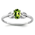 thumbnail image 1 of 925 Sterling Silver Polished Peridot Ring Size 9 2mm Wide - .58 cwt -  Jewelry Gift for Mom, 1 of 2