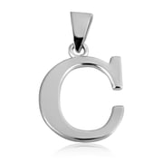 Sterling Silver Personalized Letter "C" Initial Pendant Necklace with 16" Chain