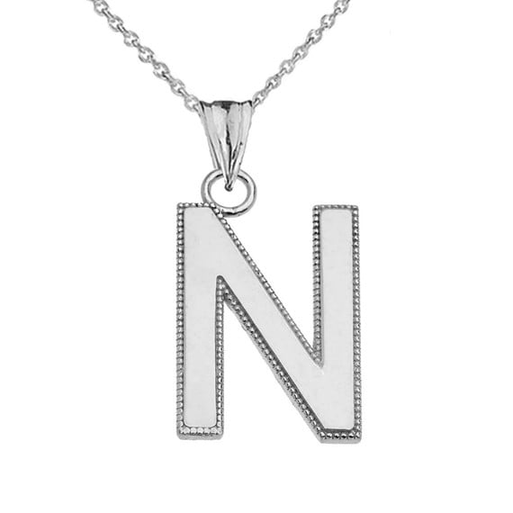 Sterling Silver Personalized Milgrain Letter "K" Initial Pendant