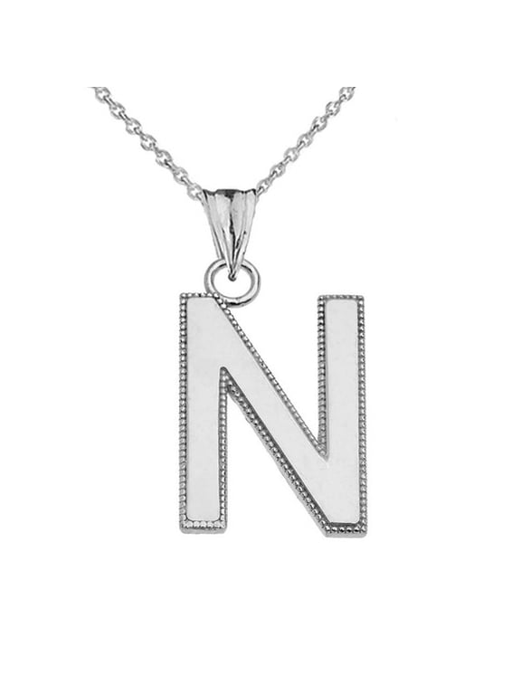 Sterling Silver Personalized Milgrain Letter "K" Initial Pendant