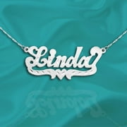 JN MONOGRAMS Sterling Silver Personalized Name Necklace with Name of Your Choice - Custom Name Necklace - Made in USA