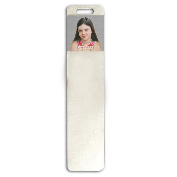 Sterling Silver Photo Engraved Bookmark - 1-1/4 Inch X 5 Inch Sterling Silver