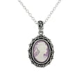 thumbnail image 1 of Sterling Silver Picture Frame Resin Cameo Necklace, Lavender, 1 of 1