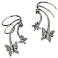 thumbnail image 1 of Sterling Silver Pierceless Left And Right Two Butterfly Ear Cuff Wrap, 1 of 1