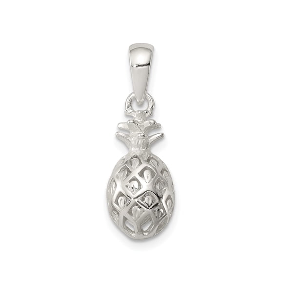 Sterling Silver Pineapple Pendant Necklace for Women, Openwork Design Tropical Charm, Symbol of Hospitality and Friendship, Island Style Summer Jewelry