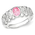 thumbnail image 1 of Sterling Silver Pink Cubic Zirconia Oval Ring - Size 7, 1 of 2