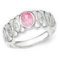 thumbnail image 1 of Sterling Silver Pink Cubic Zirconia Oval Ring - Size 8, 1 of 2
