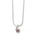 thumbnail image 1 of Sterling Silver Pink Cubic Zirconia Pendant - 18 Inch - Lobster Claw - Measures 9mm Wide, 1 of 2