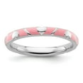 thumbnail image 1 of Sterling Silver Pink Enamel Heart Ring, 1 of 5