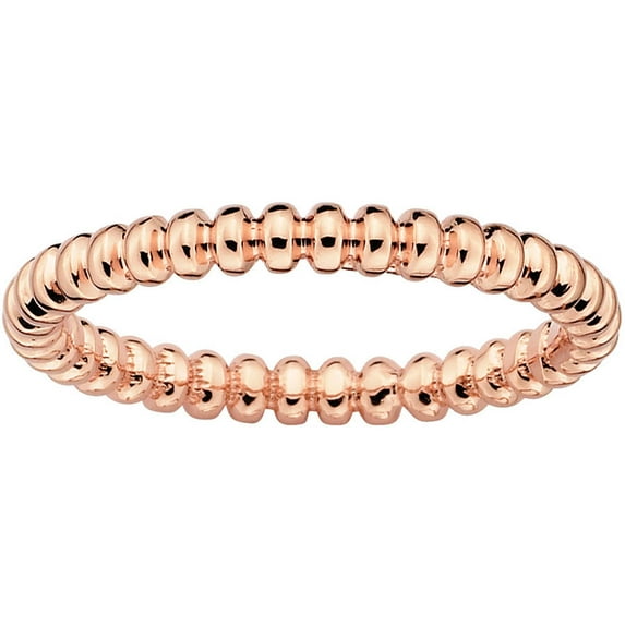 Sterling Silver Pink-Plated Beaded Ring