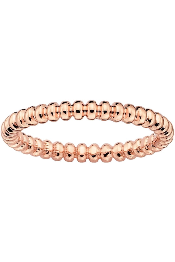 Sterling Silver Pink-Plated Beaded Ring