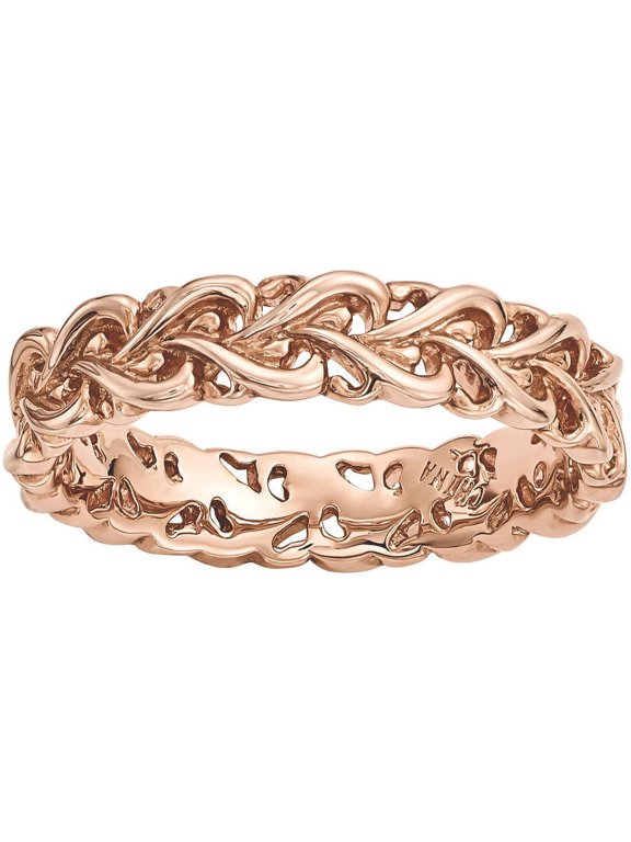 Sterling Silver Pink-Plated Carved Ring