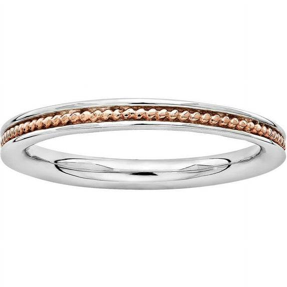 Sterling Silver Pink-Plated Channeled Ring