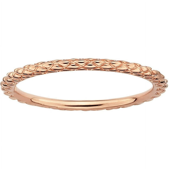 Sterling Silver Pink-Plated Criss-Cross Ring