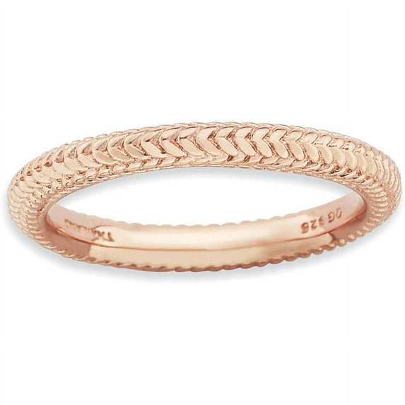 Sterling Silver Pink-Plated Domed Ring