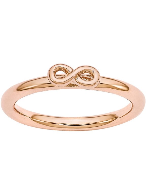 Sterling Silver Pink-Plated Infinity Symbol Ring