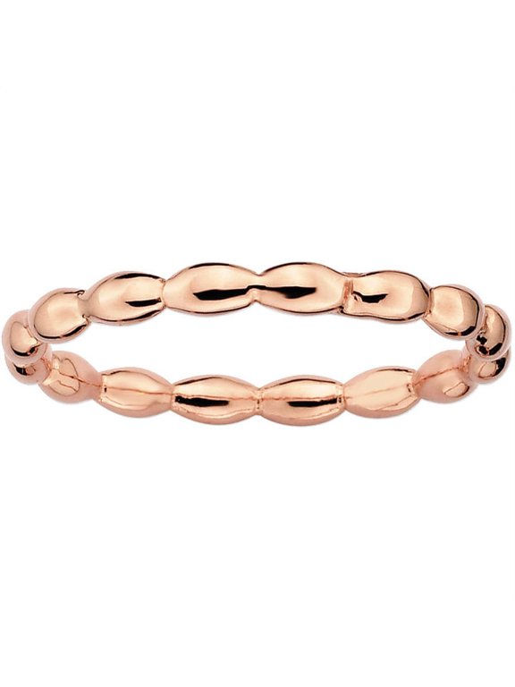 Sterling Silver Pink-Plated Rice Ring