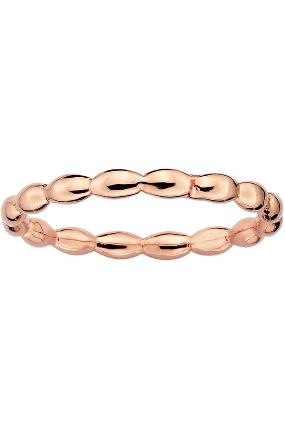 Sterling Silver Pink-Plated Rice Ring