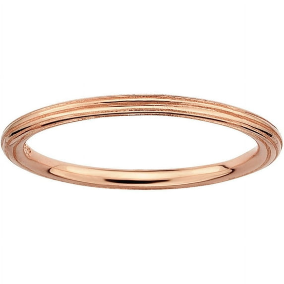 Sterling Silver Pink-Plated Step-Down Ring