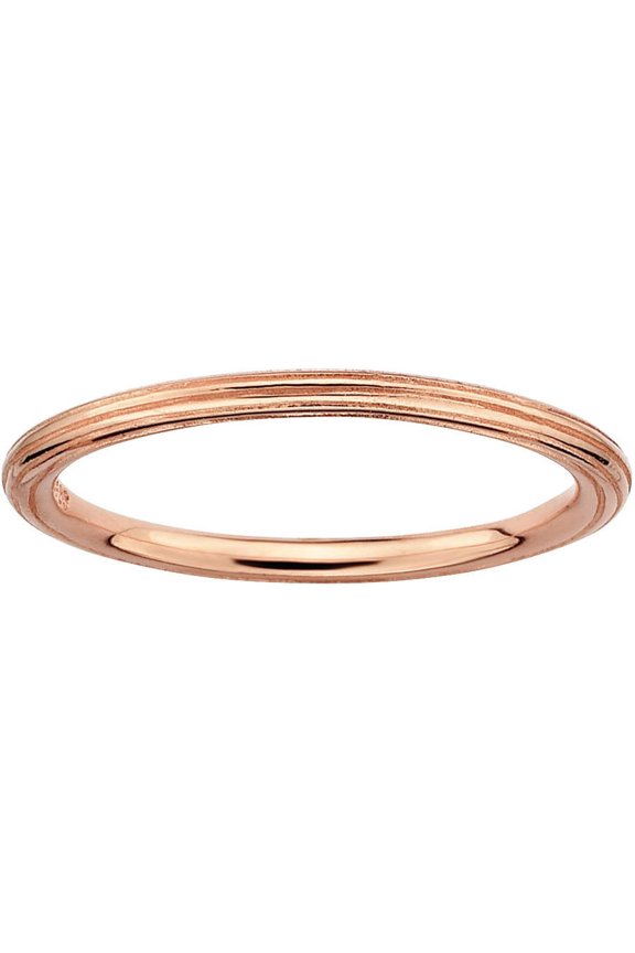 Sterling Silver Pink-Plated Step-Down Ring