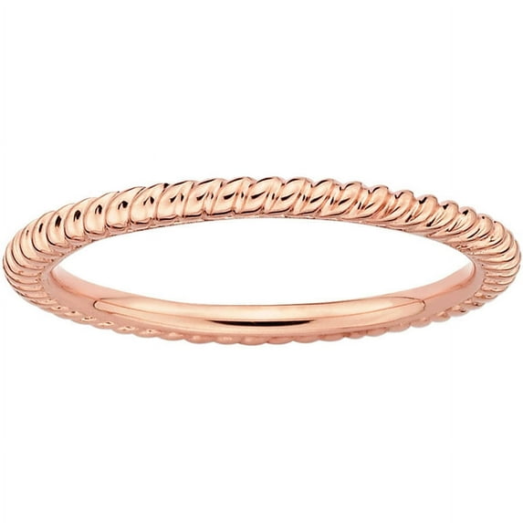 Sterling Silver Pink-Plated Twisted Ring