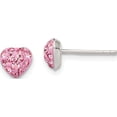thumbnail image 1 of Sterling Silver Pink Preciosa Crystal Heart Post Stud Earrings (6 X 6) Made In Thailand qe11052, 1 of 5