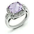 thumbnail image 1 of Sterling Silver Pink Quartz & Diamond Ring. Carat Wt- 0.2ct. Gem Wt- 5ct, 1 of 2