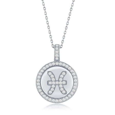 Sterling Silver "Pisces" Zodiac Pendant Necklace