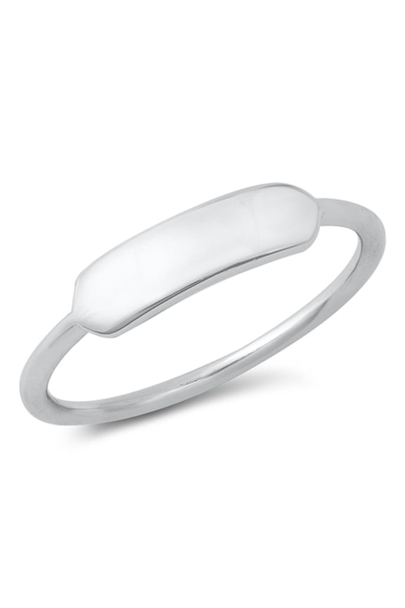Sterling Silver Plain ID Ring Size 9