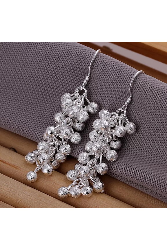 Sterling Silver Plated Drop Dangle Chandelier Hook Earrings L14