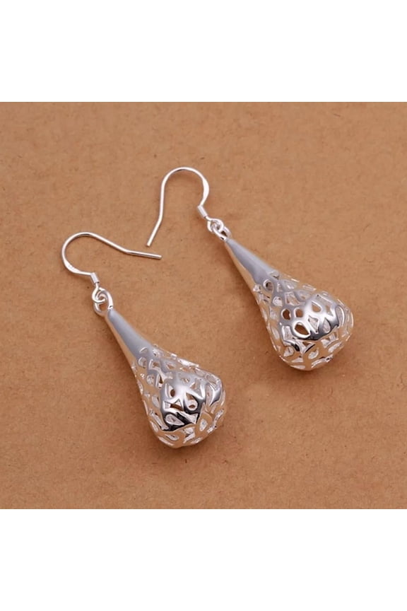 Sterling Silver Plated Drop Dangle Hook Earrings L22