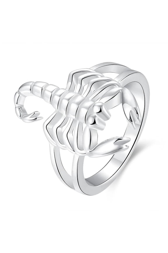 Sterling Silver Plated Fashion Ring Women Scorpion B383
