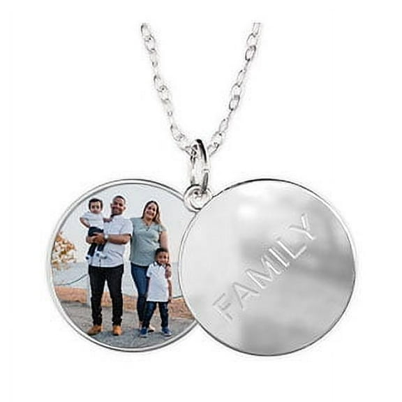 Sterling Silver Plated Sliding Photo Locket, Family