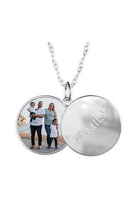 Sterling Silver Plated Sliding Photo Locket, Family