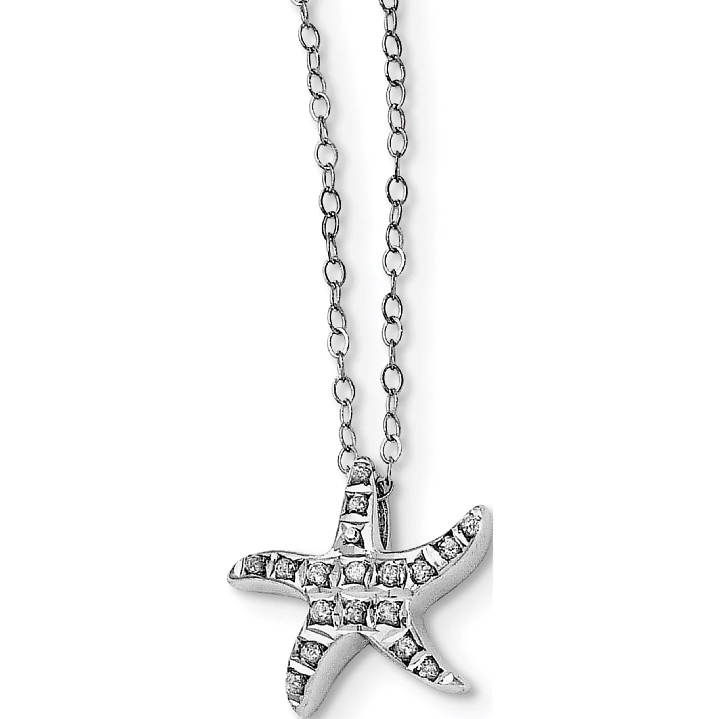 Sterling Silver Diamond Mystique Starfish 18 Sterling Silver Diamond Mystique Starfish 18
