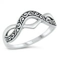 thumbnail image 1 of Sterling Silver Pointed Swirl Infinity Ring Size 7, 1 of 3