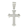 thumbnail image 1 of 925 Sterling Silver Solid Polished Cubic Zirconia Religious Faith Cross Pendant Necklace 64x32mm Wide Pendant for Women, 1 of 4