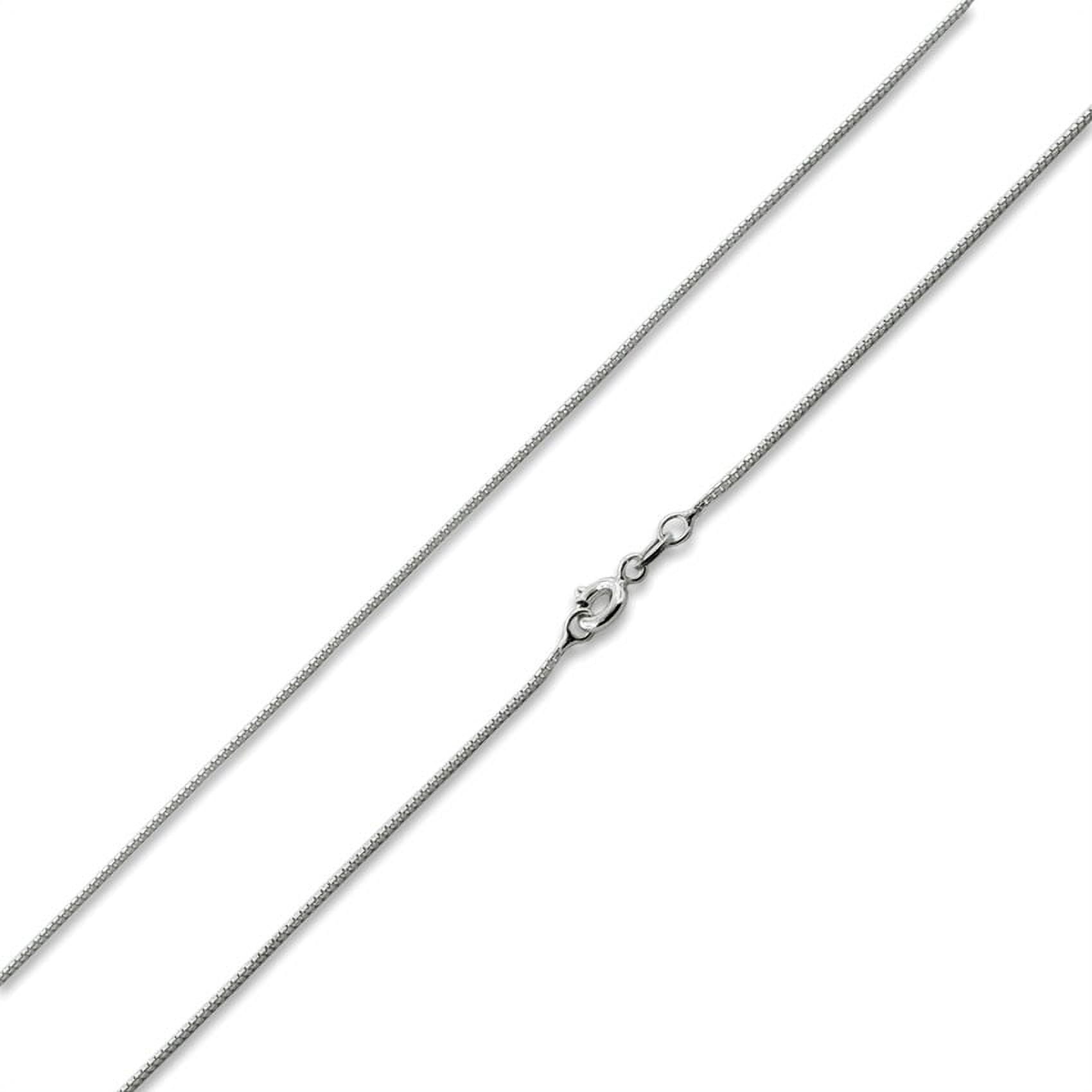 Sterling Silver Polished 0.8mm Box Chain, 20"
