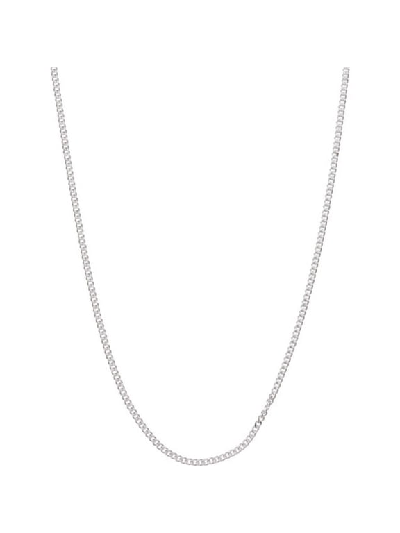 Sterling Silver Polished 1.4mm Curb Chain, 16"