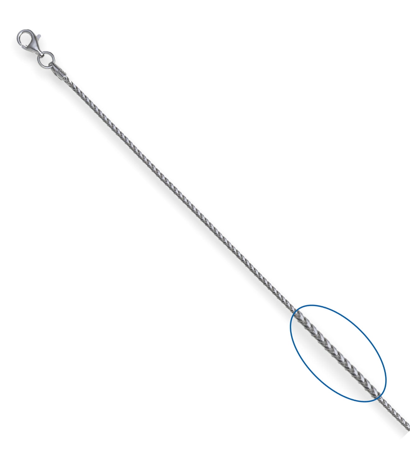 Sterling Silver Polished 1.5mm Franco Chain, 22"