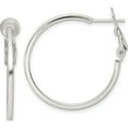 thumbnail image 1 of Sterling Silver Polished 1.75Mm Omega Back Round Hoop Earrings (Width 30) (Length 30) - Jbsp, 1 of 5